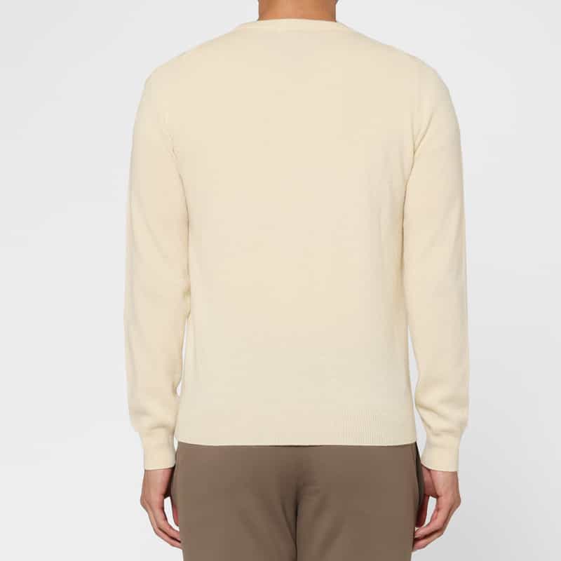 BARNEYS NEW YORK カシミヤ100％クルーネックニットプルオーバー WHITE