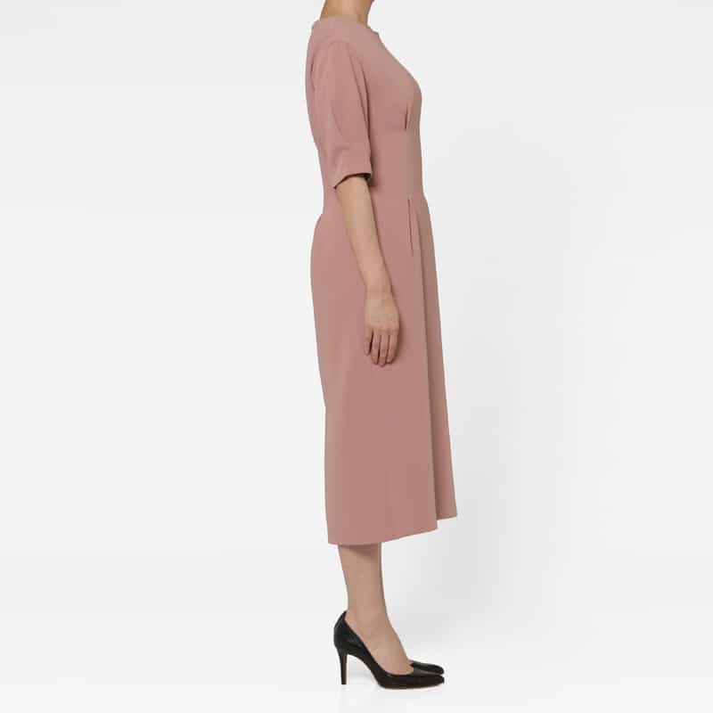 BARNEYS NEW YORK ダブルクロス素材フィット＆フレアドレス PINK