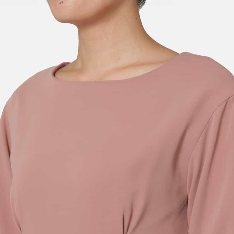 BARNEYS NEW YORK ダブルクロス素材フィット＆フレアドレス PINK