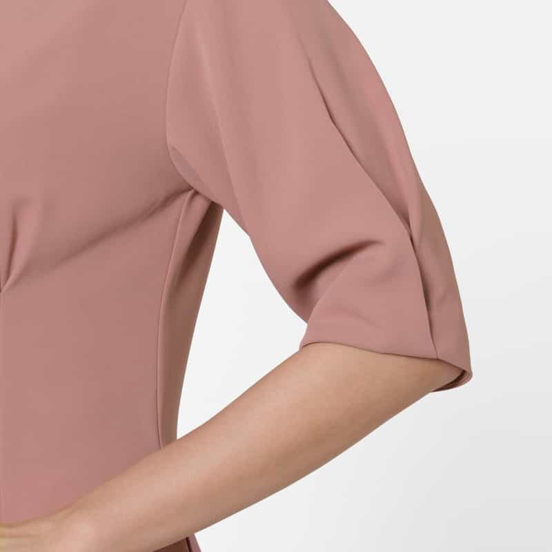 BARNEYS NEW YORK ダブルクロス素材フィット＆フレアドレス PINK