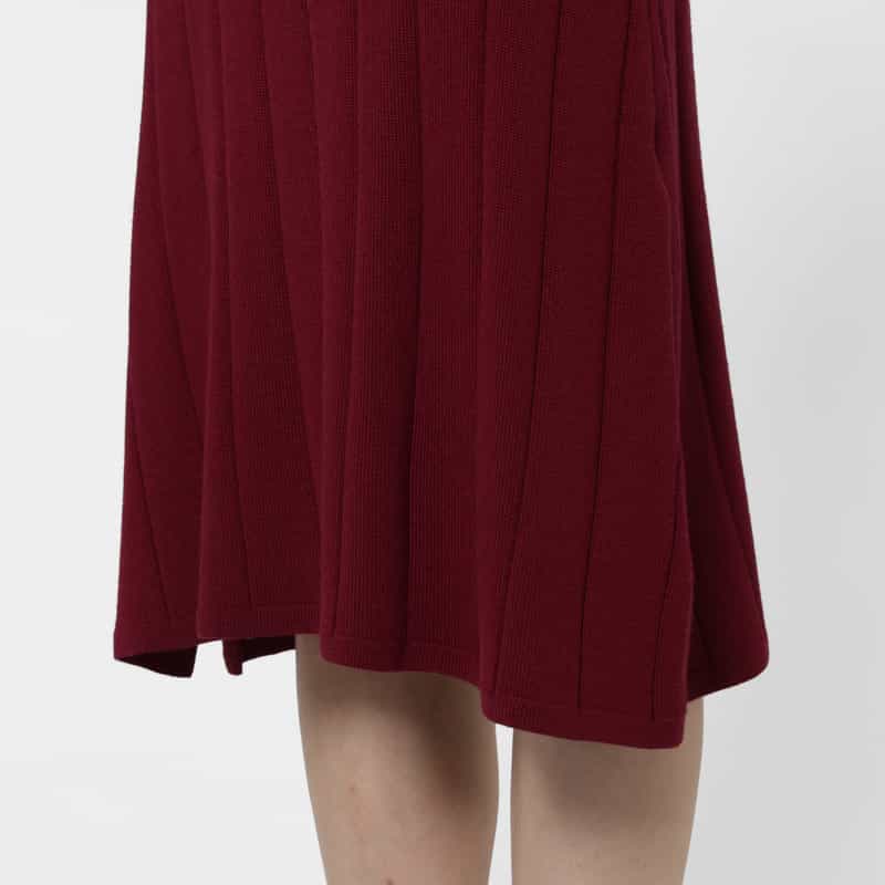 BARNEYS NEW YORK ボートネック ニットドレス WINE