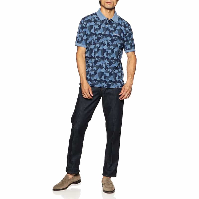 BARNEYS NEW YORK カモフラージュ柄ポロシャツ BLUE