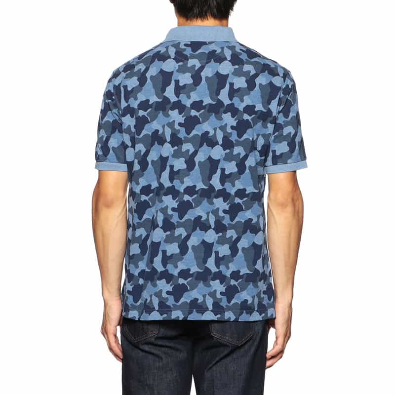 BARNEYS NEW YORK カモフラージュ柄ポロシャツ BLUE