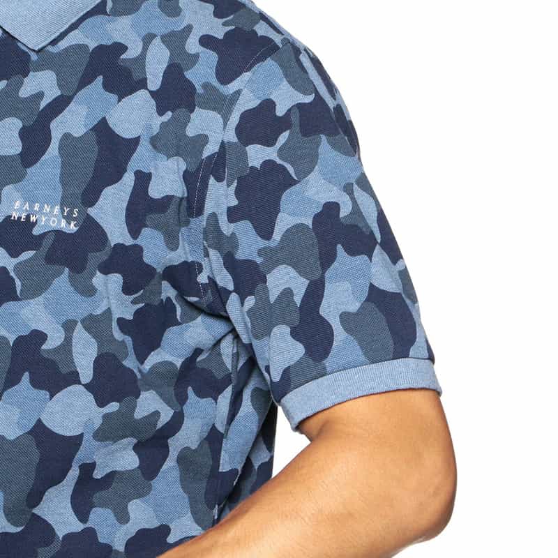 BARNEYS NEW YORK カモフラージュ柄ポロシャツ BLUE