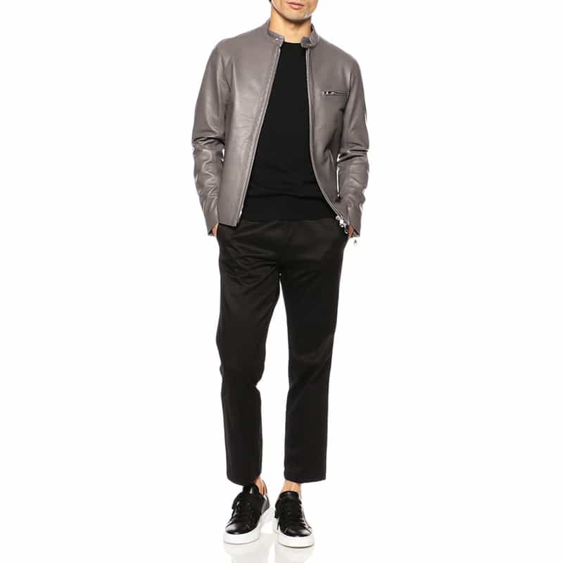 CINQUANTA CINQUANTA＜チンクワンタ＞シングルレザーライダースジャケット“H502" GRAY