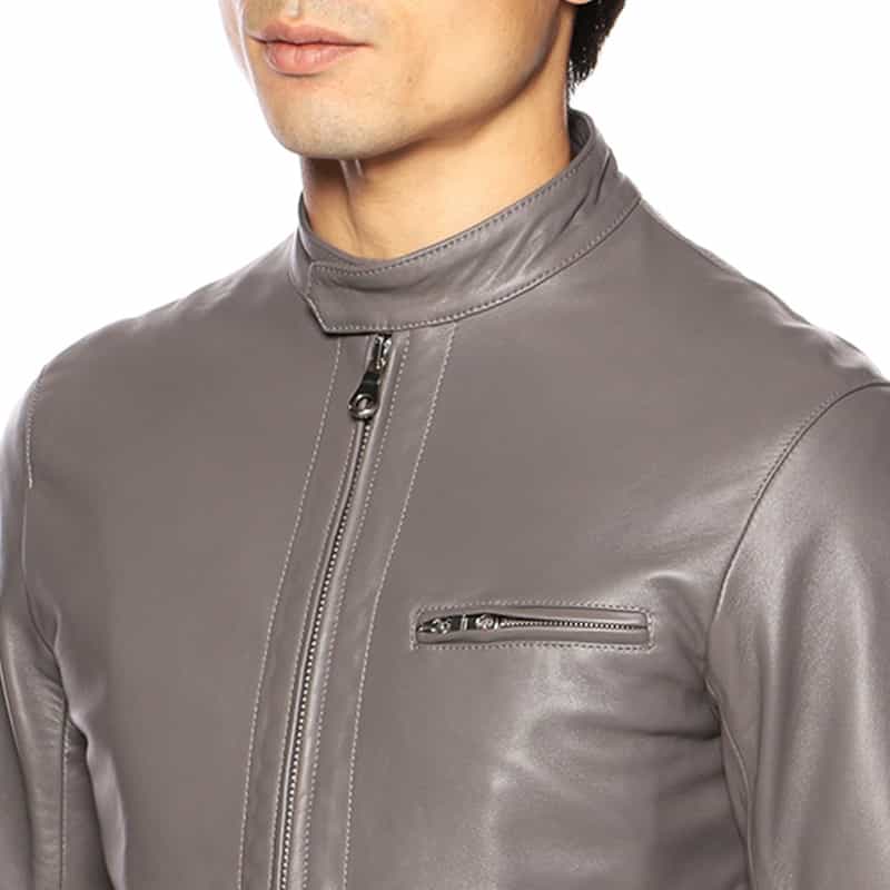 CINQUANTA CINQUANTA＜チンクワンタ＞シングルレザーライダースジャケット“H502" GRAY