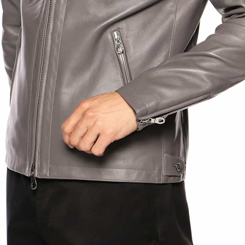 CINQUANTA CINQUANTA＜チンクワンタ＞シングルレザーライダースジャケット“H502" GRAY