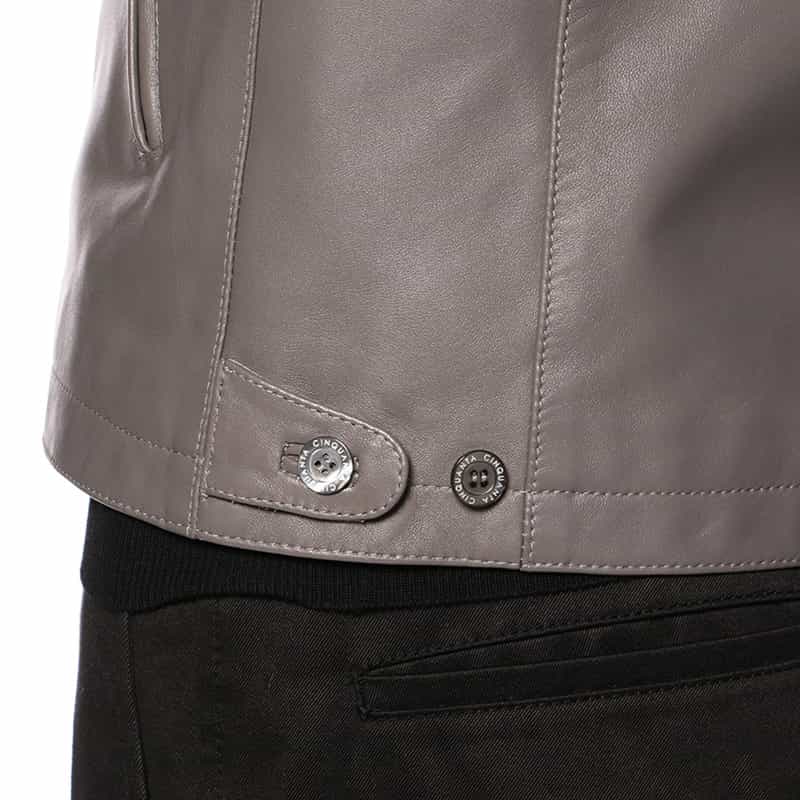 CINQUANTA CINQUANTA＜チンクワンタ＞シングルレザーライダースジャケット“H502" GRAY