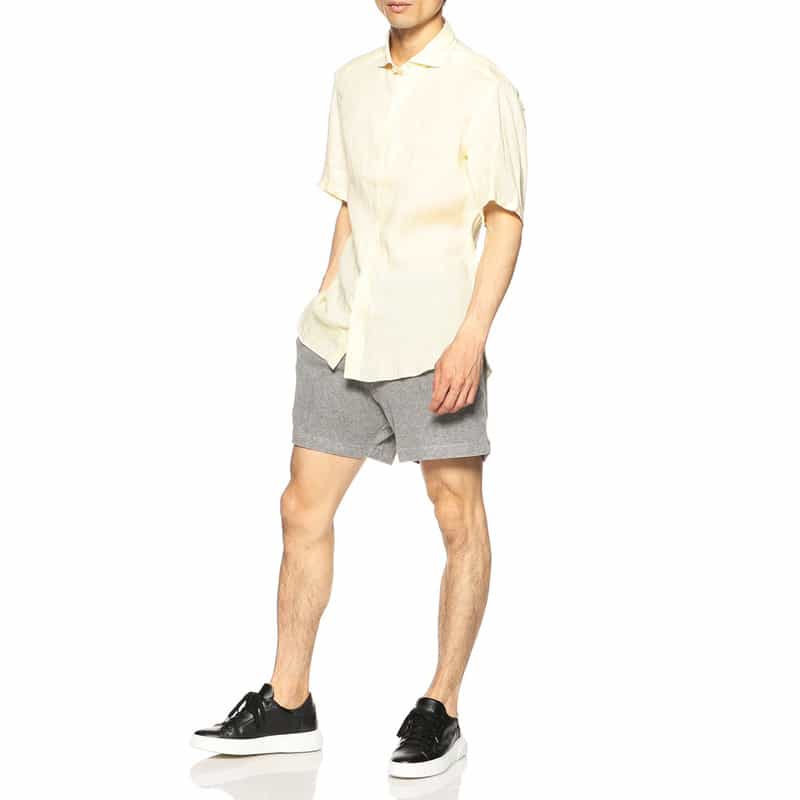 MARIO MUSCARIELLO バーニーズ　ニューヨーク限定半袖リネンシャツ YELLOW