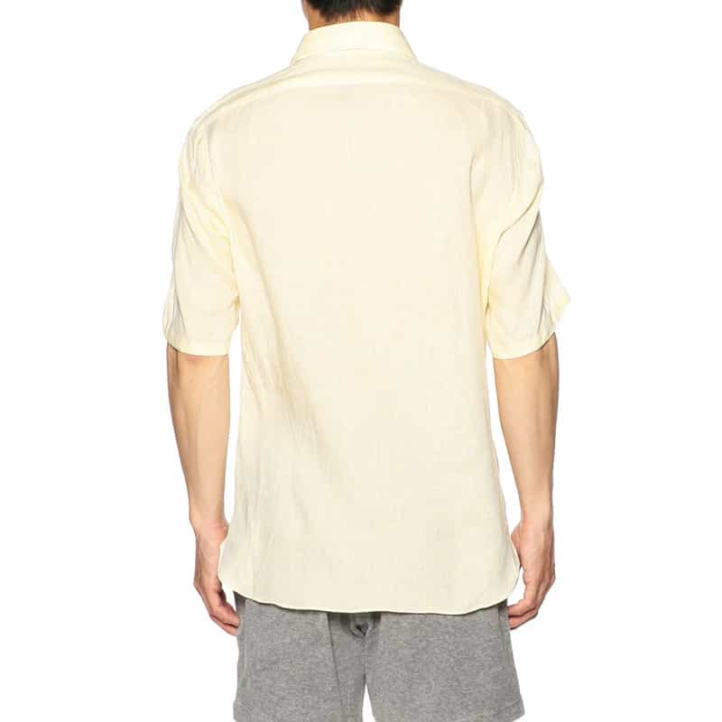 MARIO MUSCARIELLO バーニーズ　ニューヨーク限定半袖リネンシャツ YELLOW