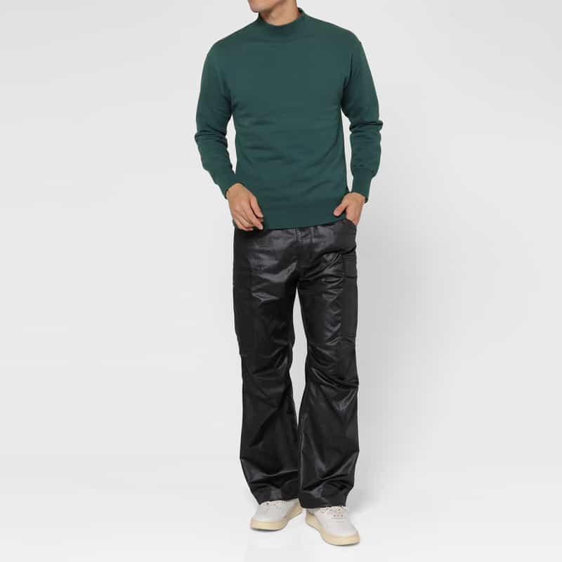 BARNEYS NEW YORK モックネックスウェットプルオーバー GREEN