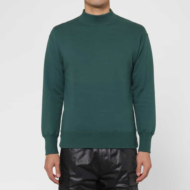 BARNEYS NEW YORK モックネックスウェットプルオーバー GREEN