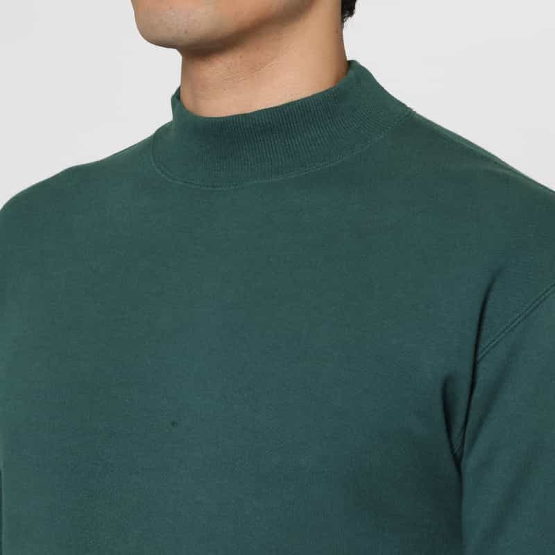 BARNEYS NEW YORK モックネックスウェットプルオーバー GREEN