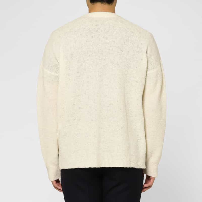 BARNEYS NEW YORK ブークレ素材ニットカーディガン WHITE