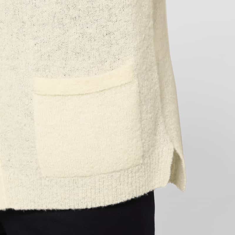 BARNEYS NEW YORK ブークレ素材ニットカーディガン WHITE