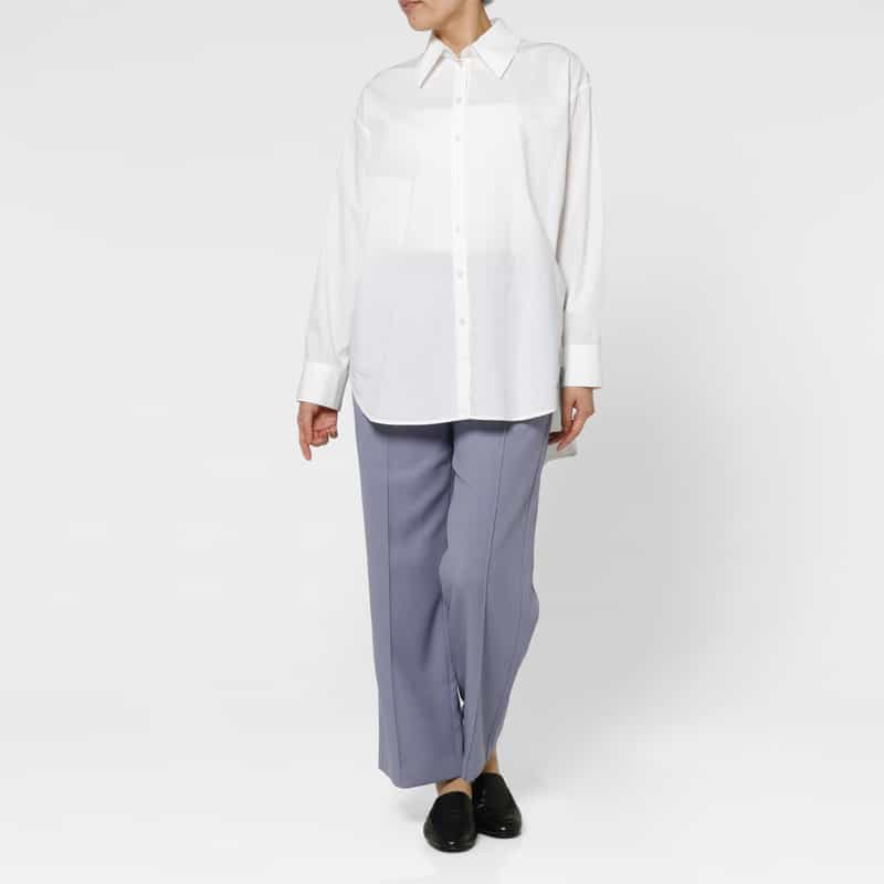 BARNEYS NEW YORK ウォッシャブル ウエストゴムワイドパンツ LIGHT BLUE