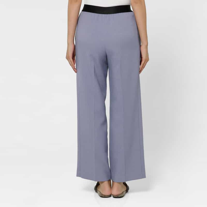 BARNEYS NEW YORK ウォッシャブル ウエストゴムワイドパンツ LIGHT BLUE