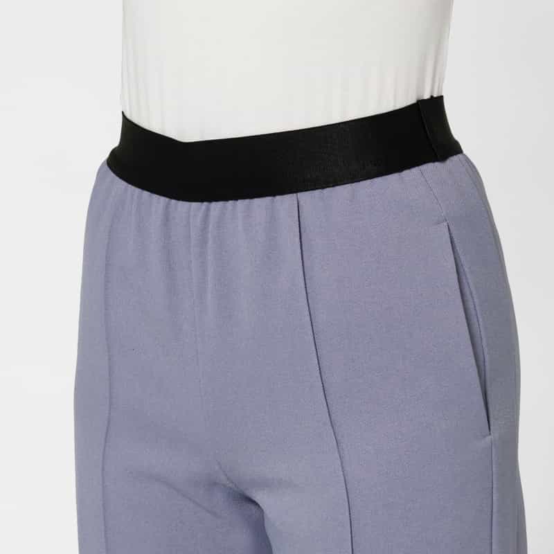 BARNEYS NEW YORK ウォッシャブル ウエストゴムワイドパンツ LIGHT BLUE