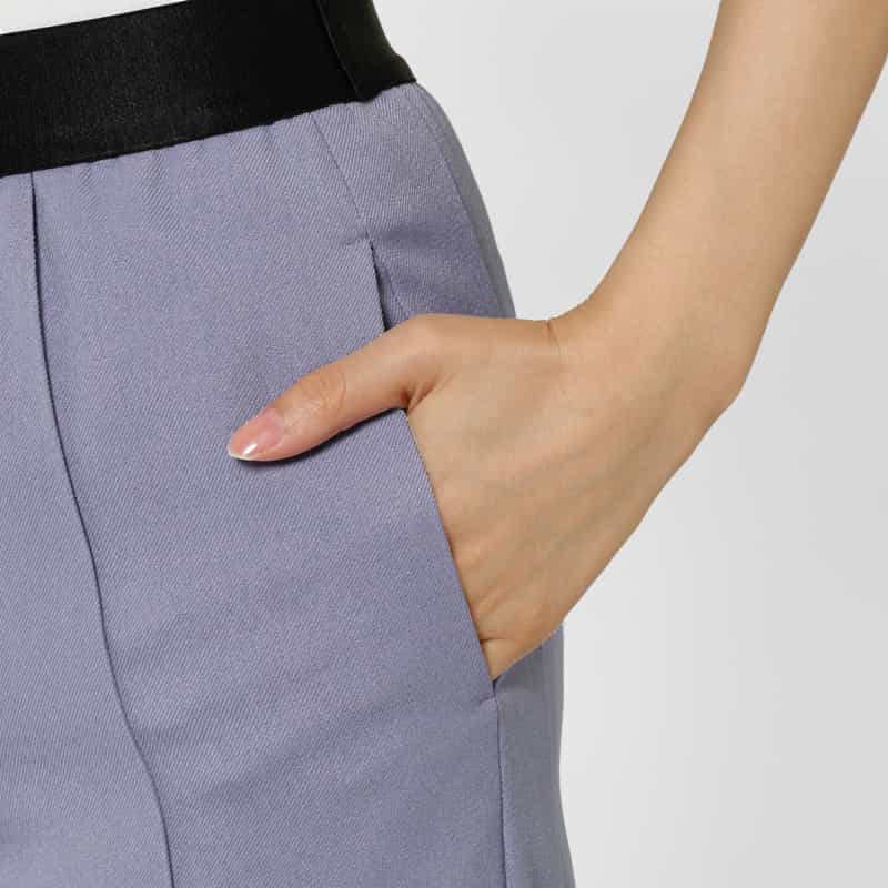BARNEYS NEW YORK ウォッシャブル ウエストゴムワイドパンツ LIGHT BLUE