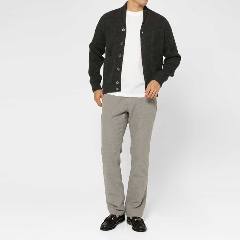BARNEYS NEW YORK ショールカラーニットカーディガン GRAY