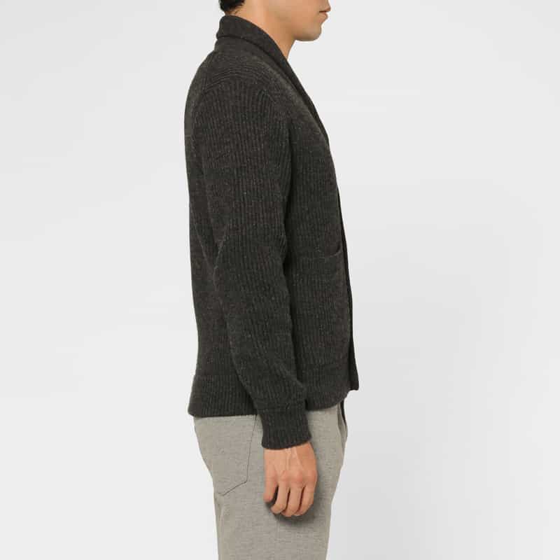 BARNEYS NEW YORK ショールカラーニットカーディガン GRAY
