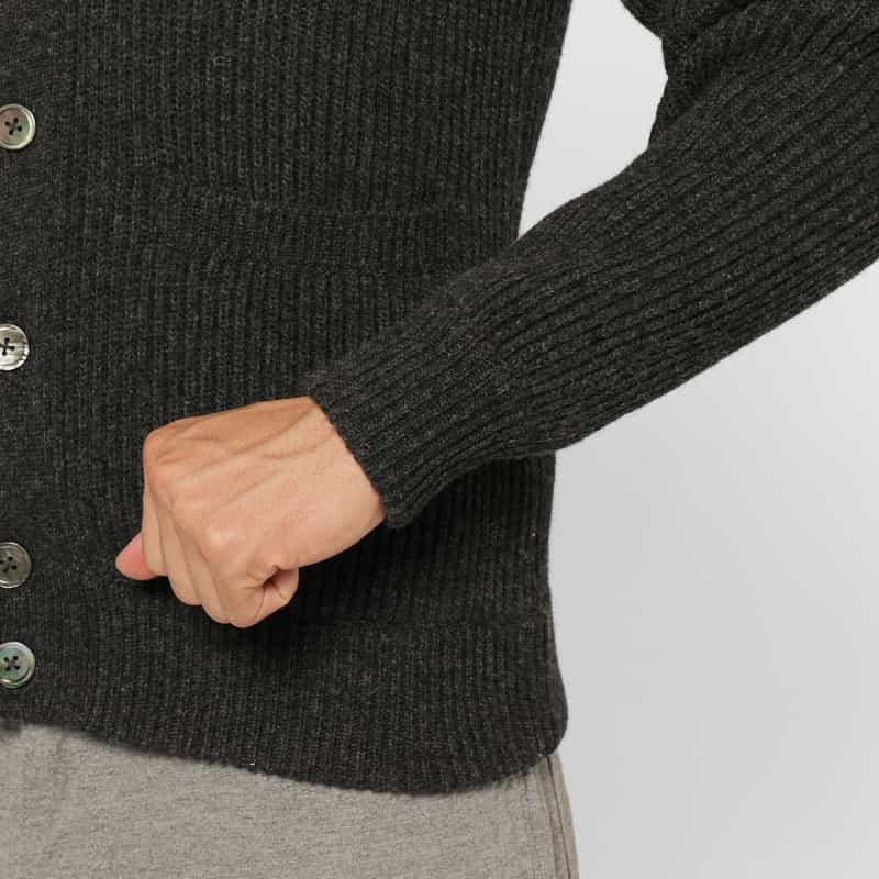 BARNEYS NEW YORK ショールカラーニットカーディガン GRAY
