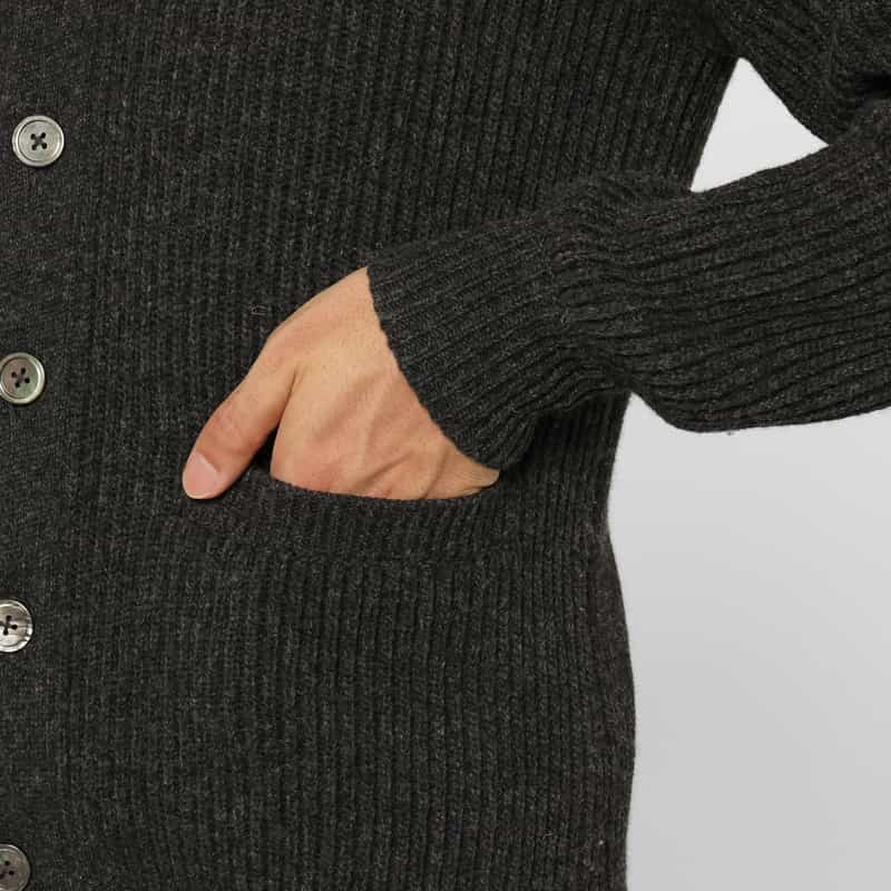 BARNEYS NEW YORK ショールカラーニットカーディガン GRAY