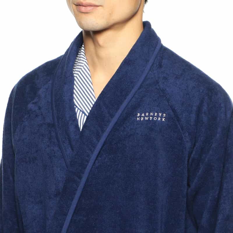BARNEYS NEW YORK ロゴ入りナイトガウン NAVY