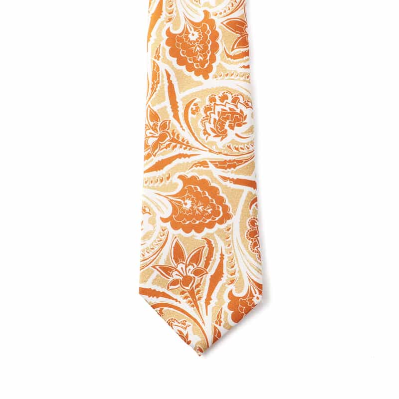 BARNEYS NEW YORK ペイズリー柄タイ ORANGE