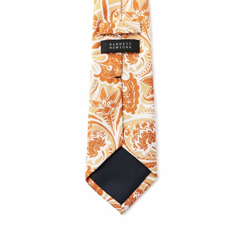 BARNEYS NEW YORK ペイズリー柄タイ ORANGE
