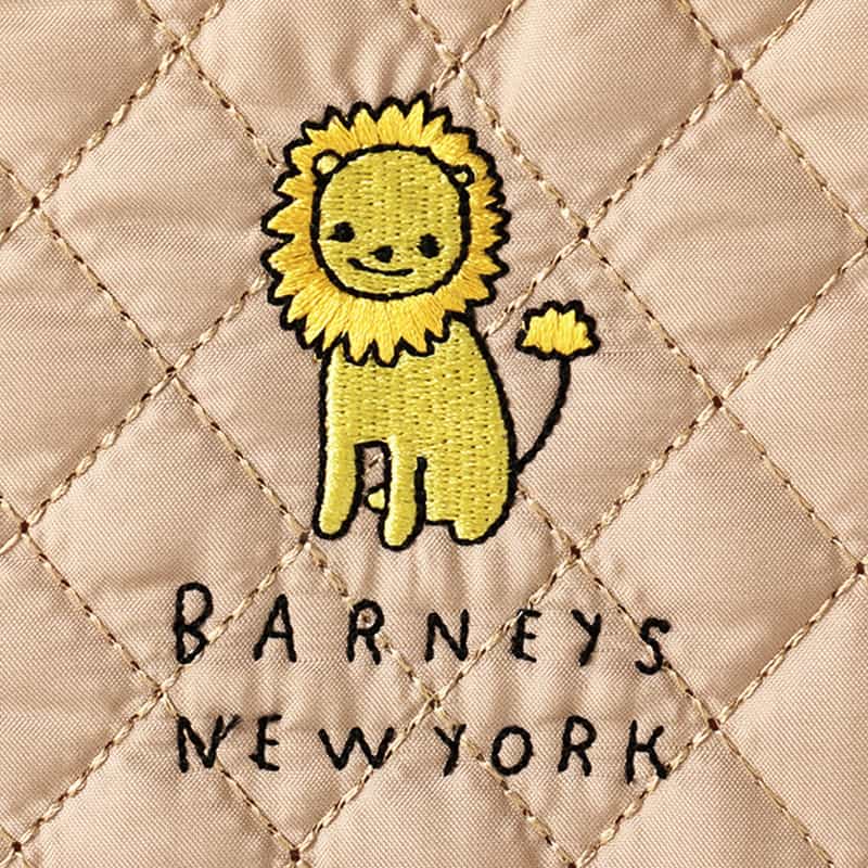 BARNEYS NEW YORK ライオンキルティング母子手帳ケース　（S） GRAY BEIGE