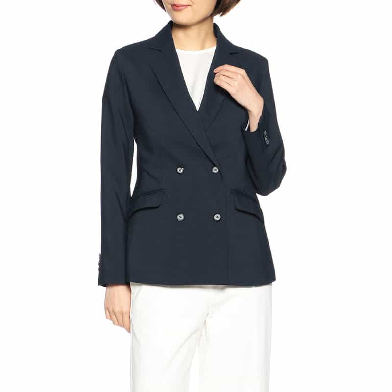 BARNEYS NEW YORK ダブルブレストテーラードジャケット NAVY