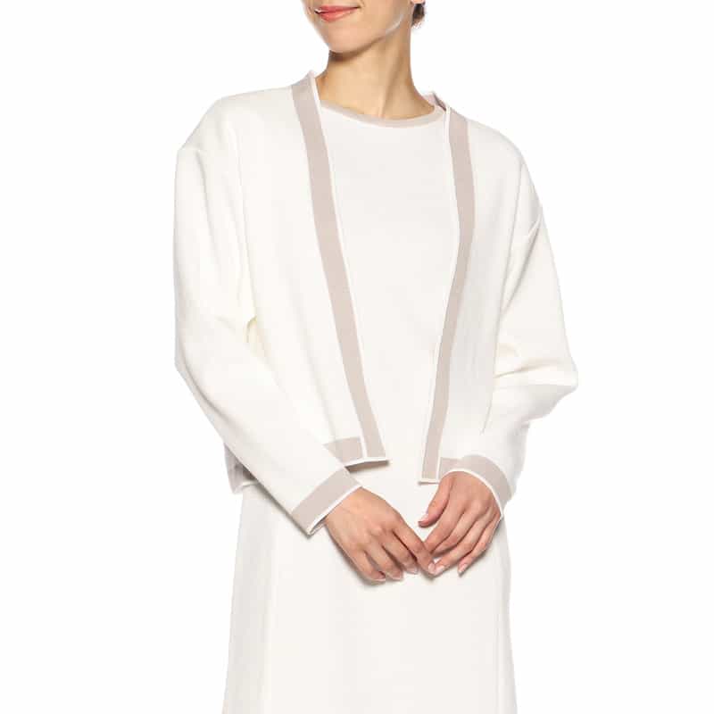 BARNEYS NEW YORK セットアップウォッシャブルニットジャケット WHITE