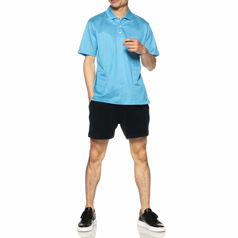 BARNEYS NEW YORK ジャージーポロシャツ BLUE