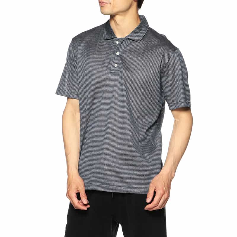 BARNEYS NEW YORK ジャージーポロシャツ BLACK