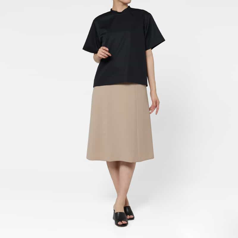 BARNEYS NEW YORK ウォッシャブル ダブルクロス素材Aラインスカート PINK
