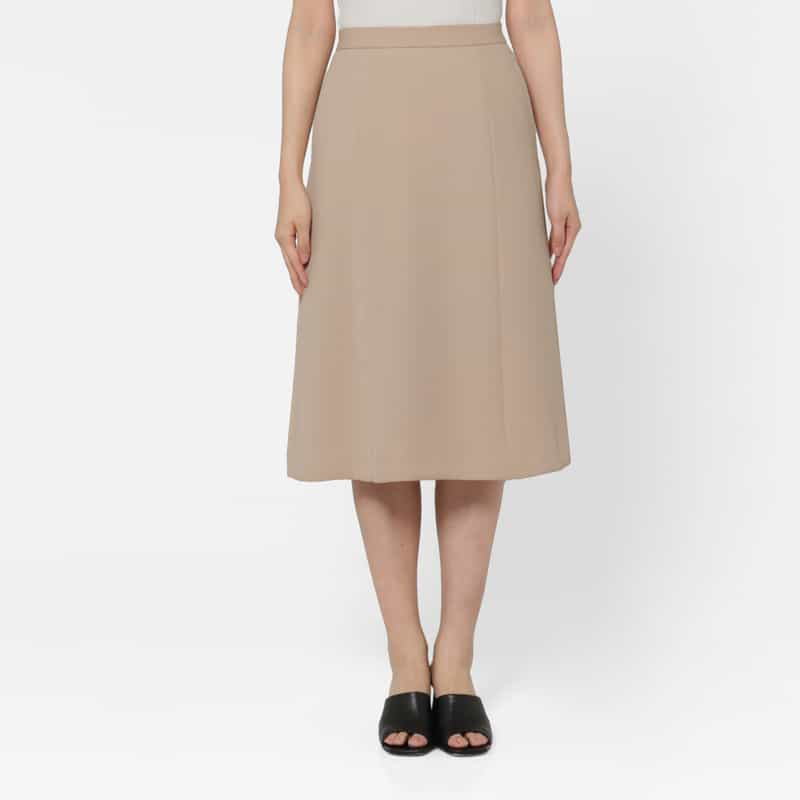 BARNEYS NEW YORK ウォッシャブル ダブルクロス素材Aラインスカート PINK