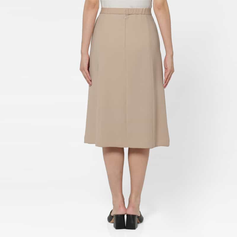 BARNEYS NEW YORK ウォッシャブル ダブルクロス素材Aラインスカート PINK