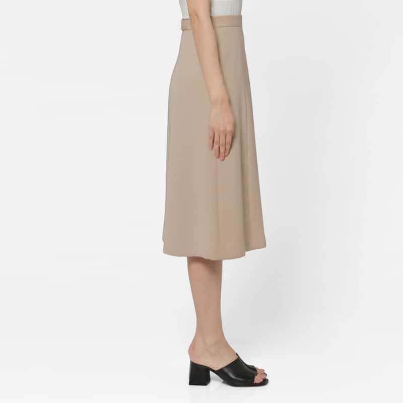 BARNEYS NEW YORK ウォッシャブル ダブルクロス素材Aラインスカート PINK