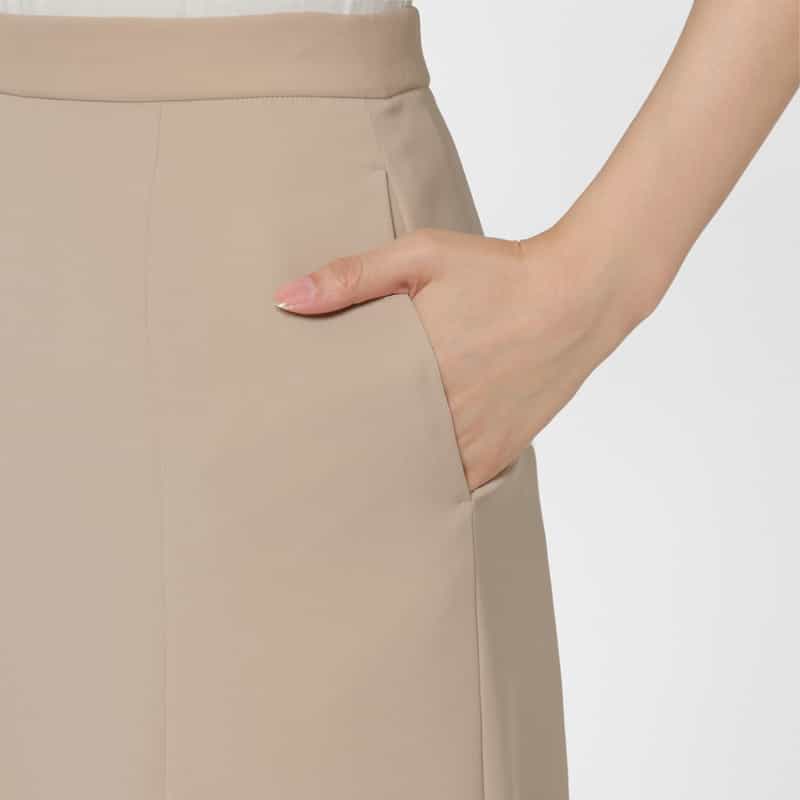 BARNEYS NEW YORK ウォッシャブル ダブルクロス素材Aラインスカート PINK