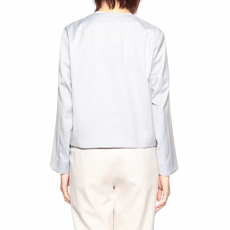 BARNEYS NEW YORK ウォッシャブルノーカラージャケット LIGHT BLUE