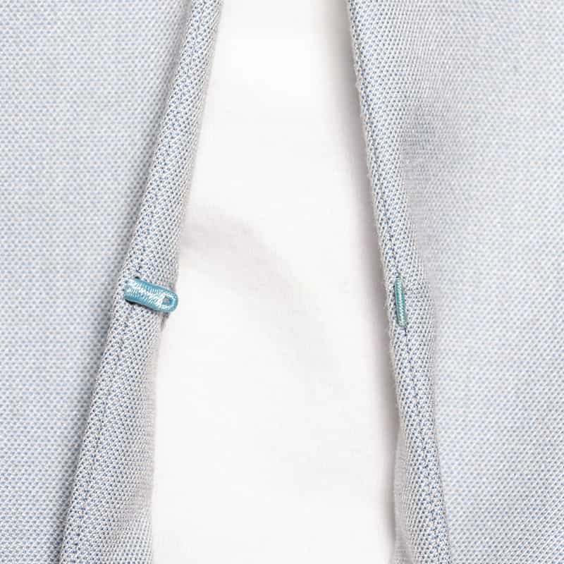 BARNEYS NEW YORK ウォッシャブルノーカラージャケット LIGHT BLUE