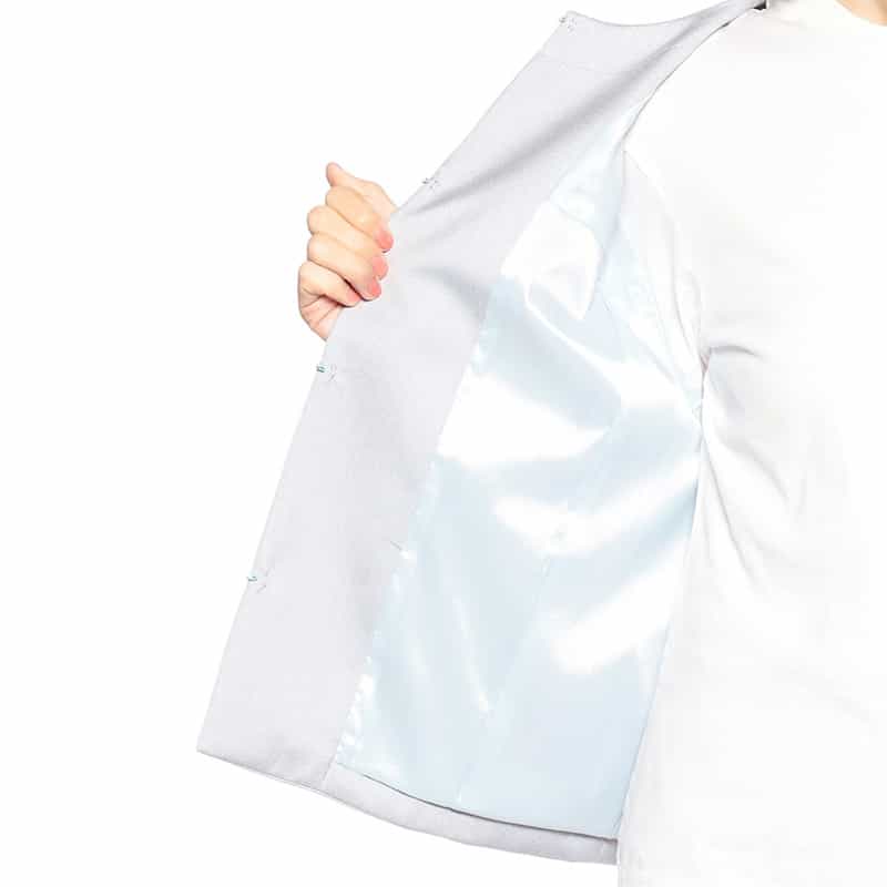 BARNEYS NEW YORK ウォッシャブルノーカラージャケット LIGHT BLUE