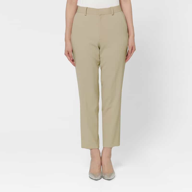 BARNEYS NEW YORK ダブルクロス素材テーパードパンツ BEIGE