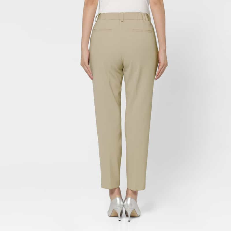 BARNEYS NEW YORK ダブルクロス素材テーパードパンツ BEIGE