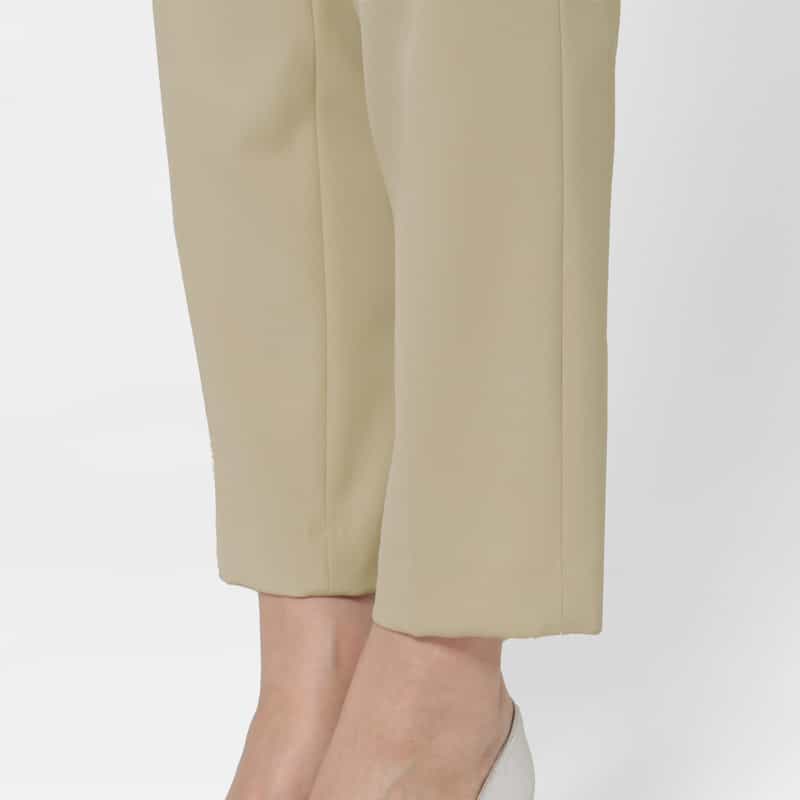 BARNEYS NEW YORK ダブルクロス素材テーパードパンツ BEIGE