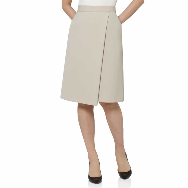 BARNEYS NEW YORK ダブルクロス素材ラップデザインスカート BEIGE