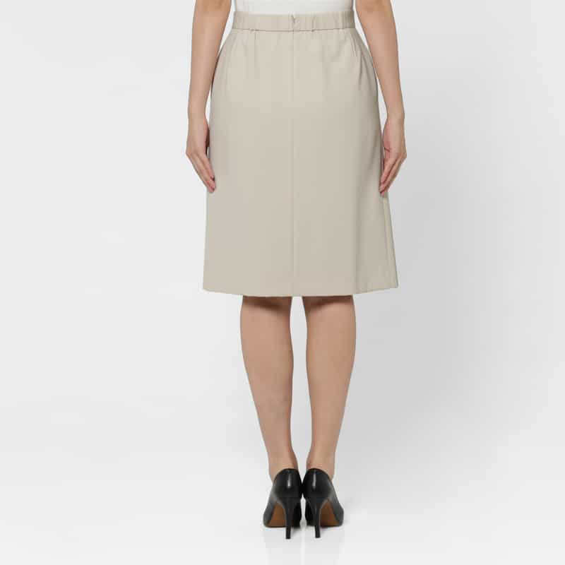 BARNEYS NEW YORK ダブルクロス素材ラップデザインスカート BEIGE