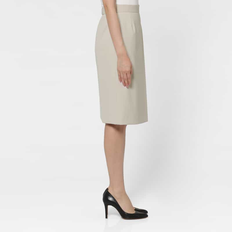 BARNEYS NEW YORK ダブルクロス素材ラップデザインスカート BEIGE