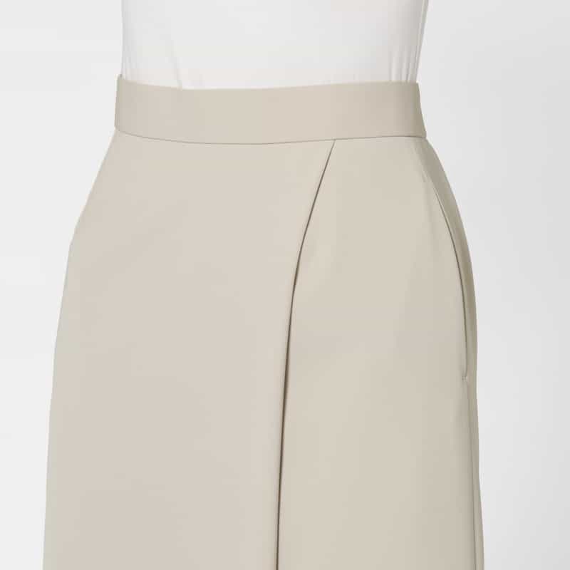 BARNEYS NEW YORK ダブルクロス素材ラップデザインスカート BEIGE